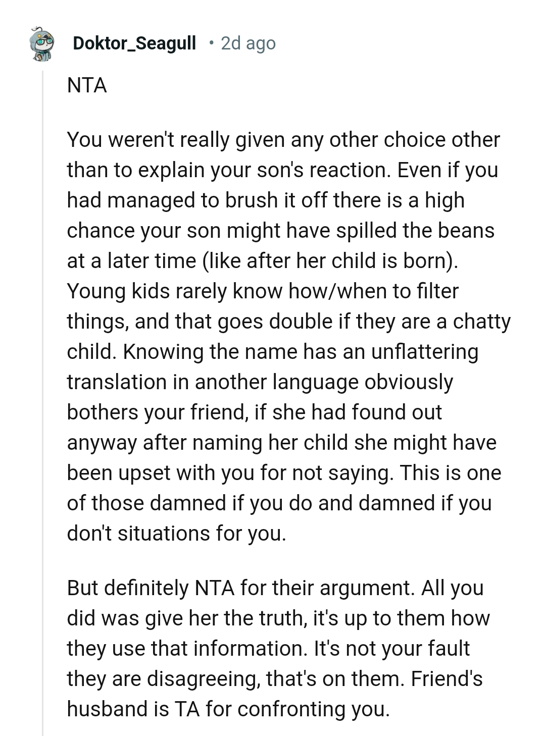 The OP Had No Other Choice