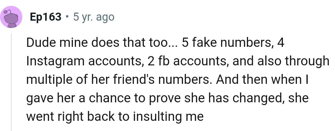 This Redditor gave the ex a chance, but she went right back to insulting him