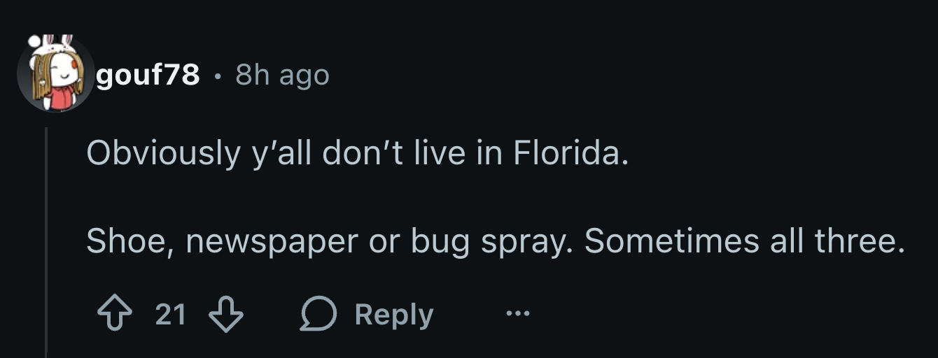 Or a broom. Anything that won't let us get near it. Yikes!