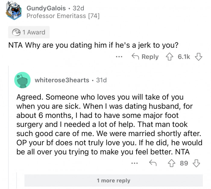 Here's how the Reddit community reacted to the user's post: