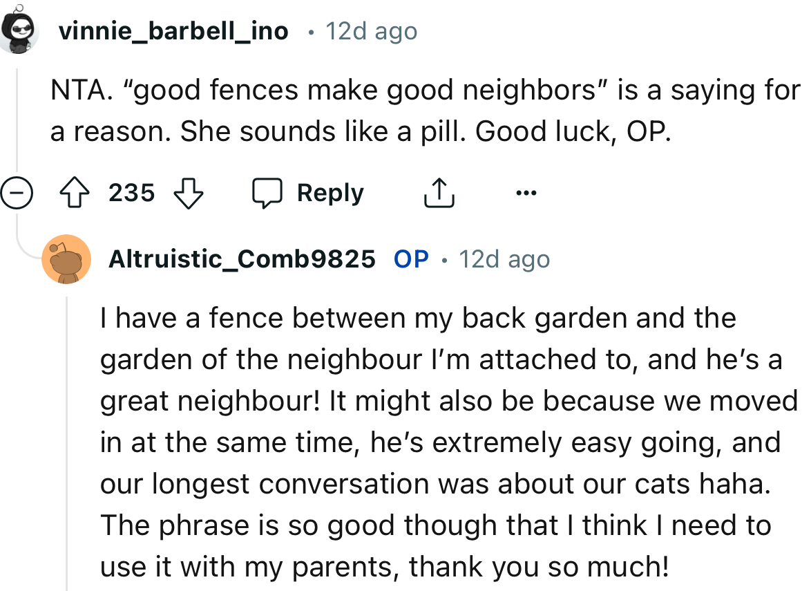 NTA. ‘Good fences make good neighbors’ is a saying for a reason.