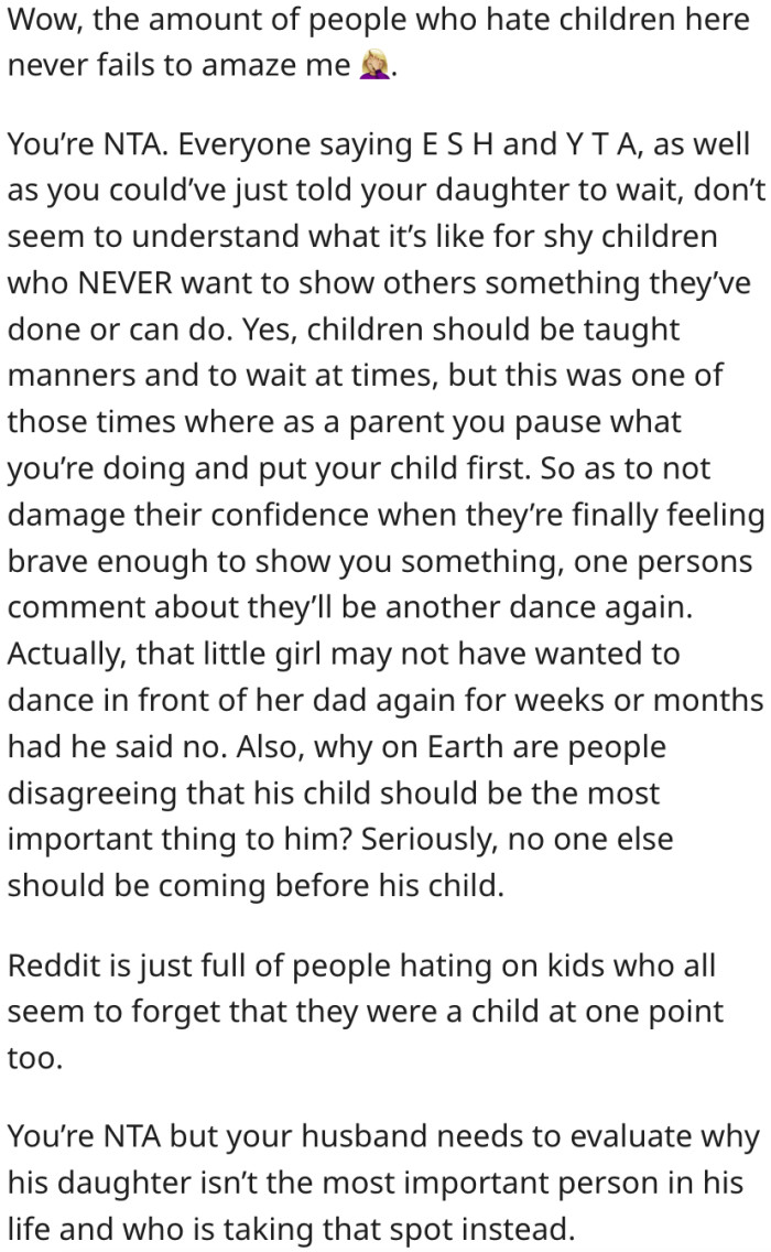 19. Children should be taught manners, but not in this situation.