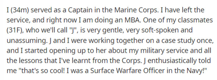 OP starts off his post by explaining his situation and where he was when this situation occurred.