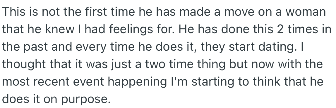 This Is Not the First Time That OP’s Brother Has Made a Move on a Woman That He Likes