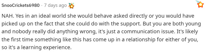 This is where people start bringing out other perspectives and saying it's a communication issue, so there really is NAH.