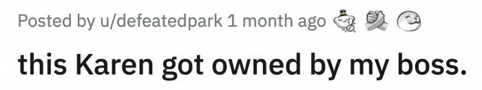 A staff member from the restaurant shared a screenshot of the review and their boss's response to it: