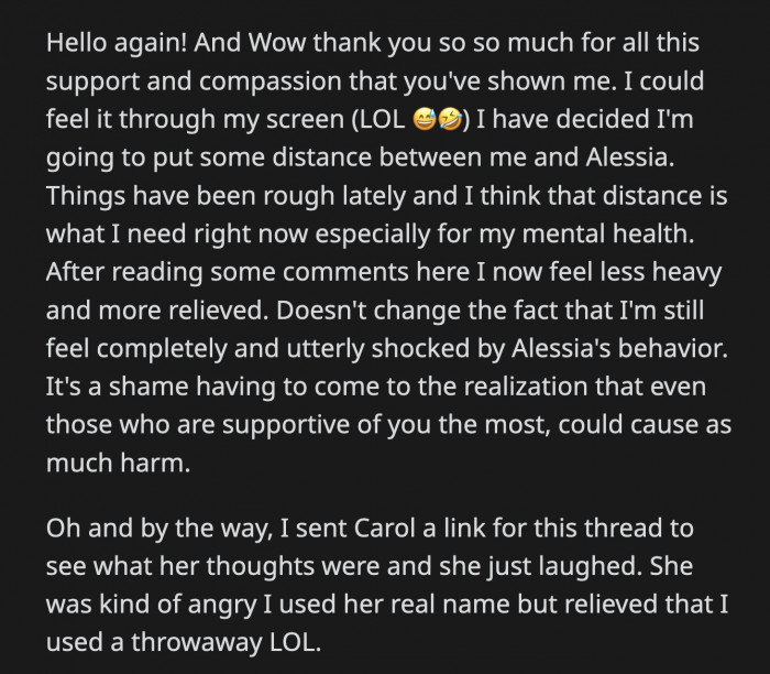 It looks like OP is only keeping her actual friends and doing away with the rest