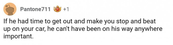 The other driver couldn't have been in that much of a hurry