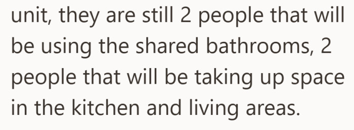 She reminds them that couples still use space as two separate adults.