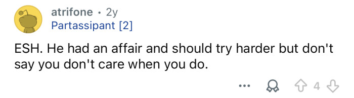 He needs to try harder.