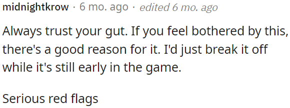 If something bothers OP, there's likely a good reason.