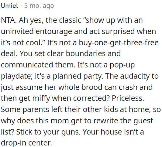 OP needs to set clear boundaries.