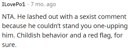 His immature behavior is a clear warning sign.