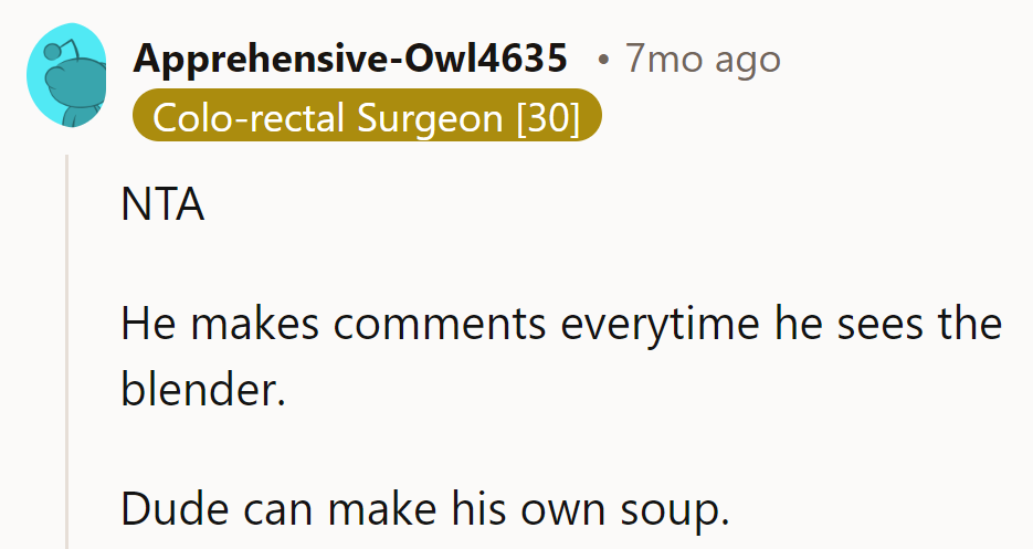 Comments on loop? Let him cook soup.
