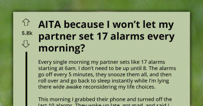 Dispute Erupts After Partner Relies on 17 Snooze Alarms to Wake Up