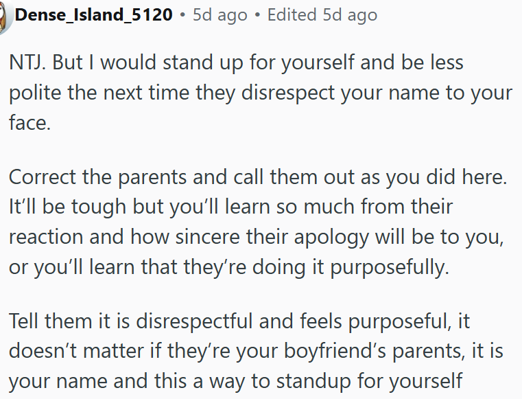 OP should stand up for herself.