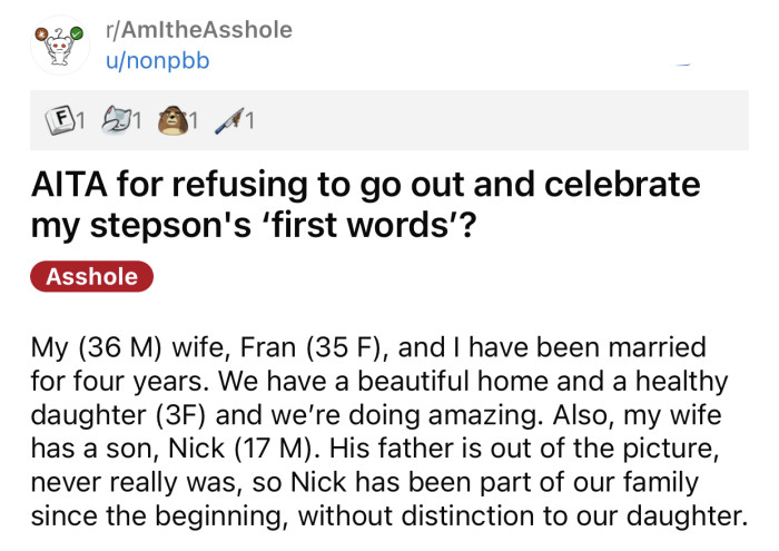 Here's the original Reddit post by Reddit user u/IDidntChooseMomLife: