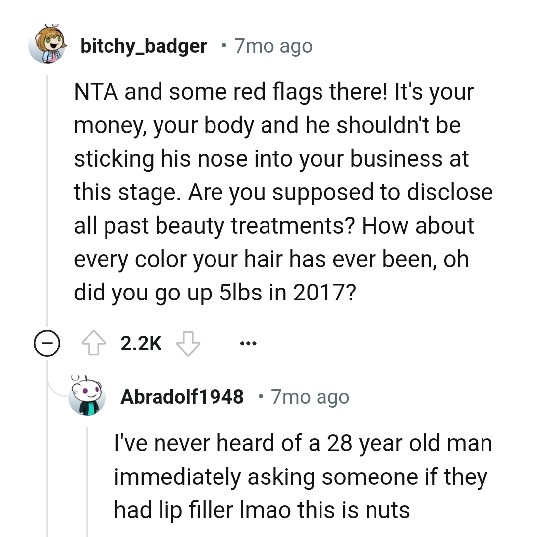 Is the OP supposed to disclose all past beauty treatments?