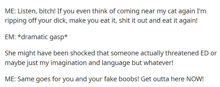 In a vivid confrontation, OP's bold threats stunned the entitled parents, leading to their immediate departure and leaving a memorable impression.