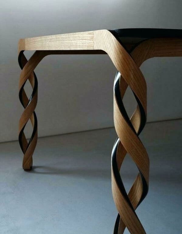 25. “Wooden Table With Helical Legs”