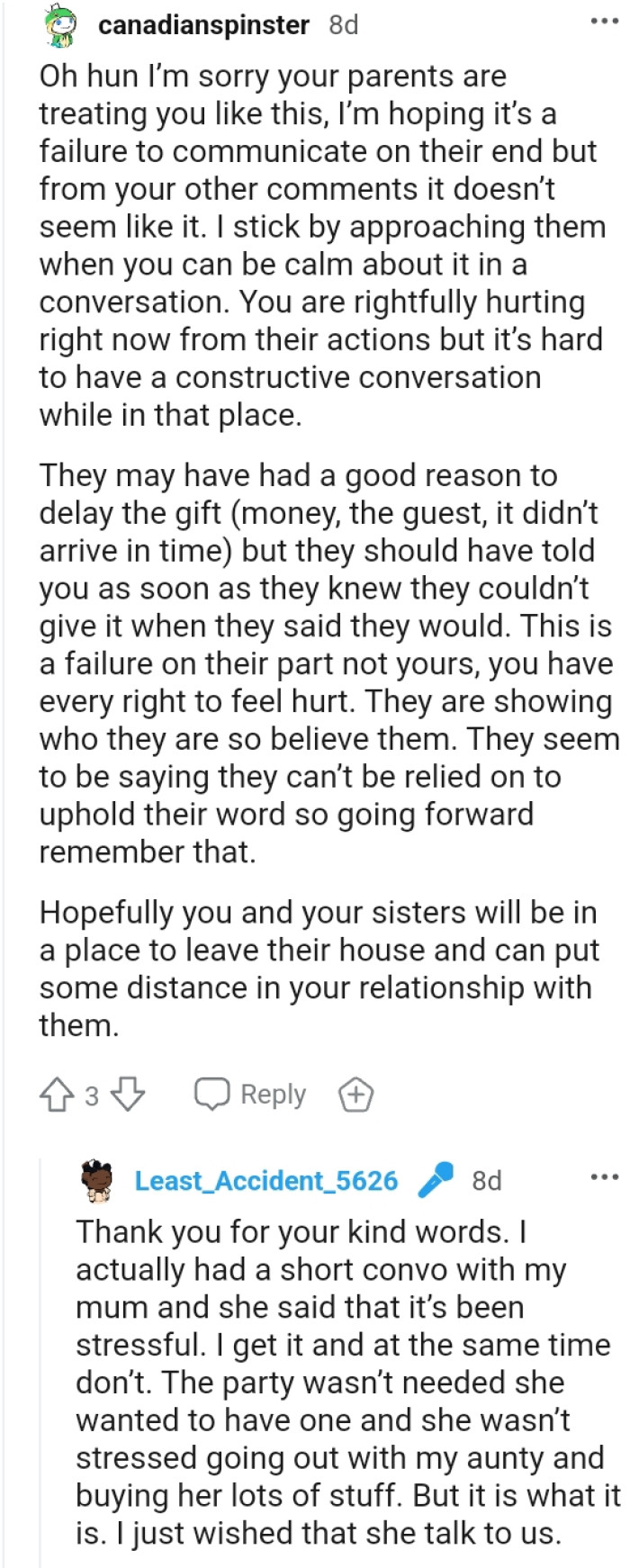 This Redditor is advising that the OP approach them when she is calm about it in a conversation