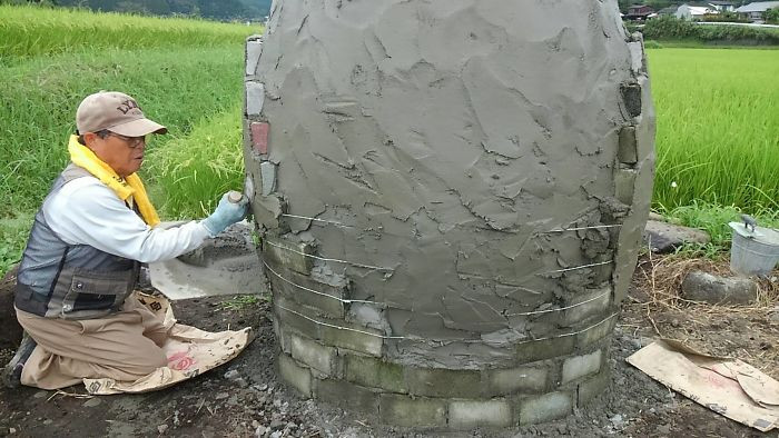 Then, Totoro received some additional brick layers to make it round and fat