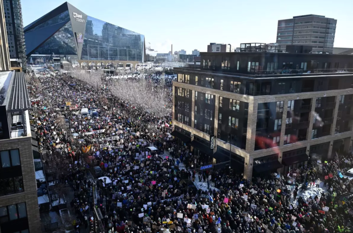 Protesters gather demanding investigation into federal agents following Alex Pretti shooting