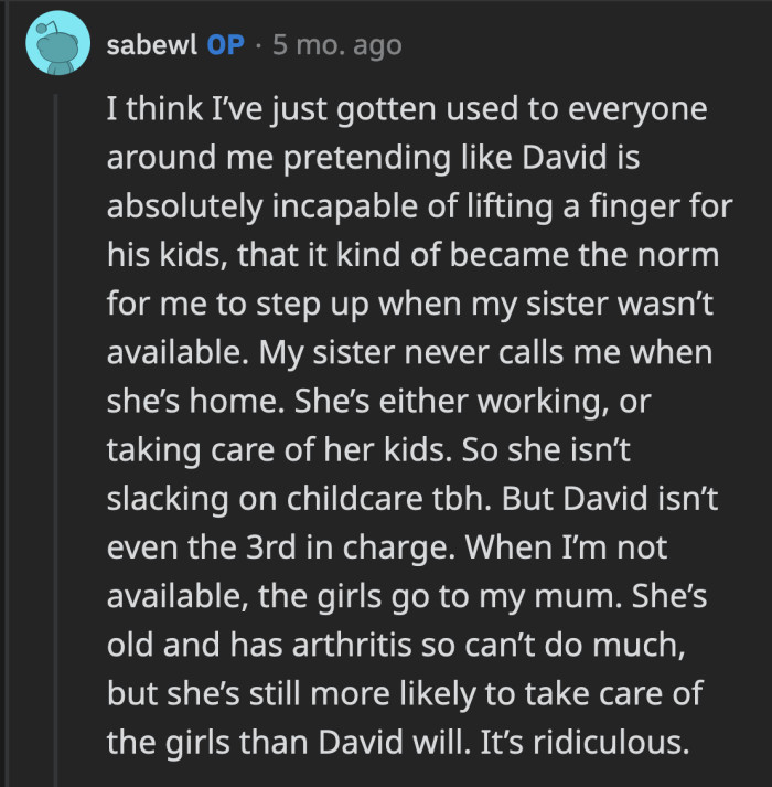 OP should encourage her mom to stop enabling Iris and David. They can love the kids without turning into their parents.