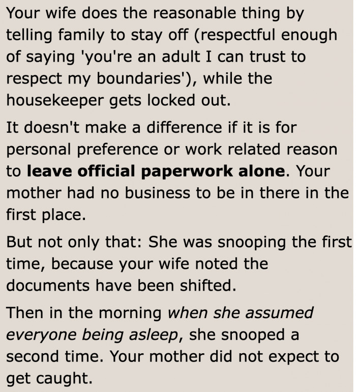 The OP's mom doesn't know how to listen.