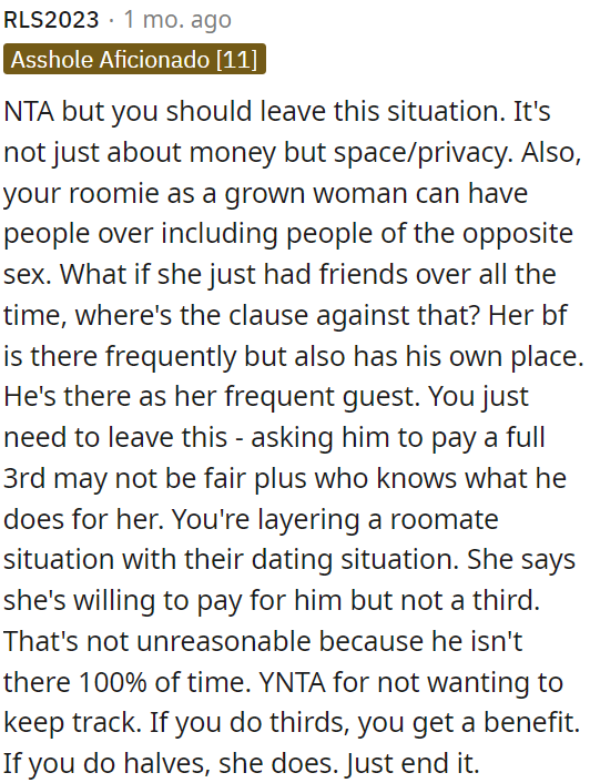 It's not just about money, but also about space and privacy.