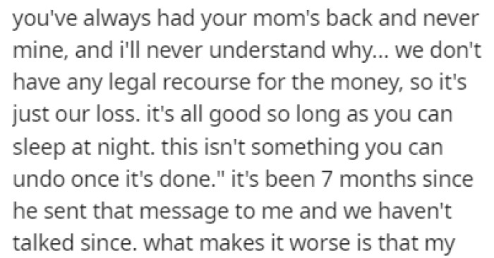 It's been 7 months since OP talked to her dad