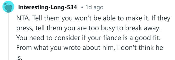 Tell them you can't go.