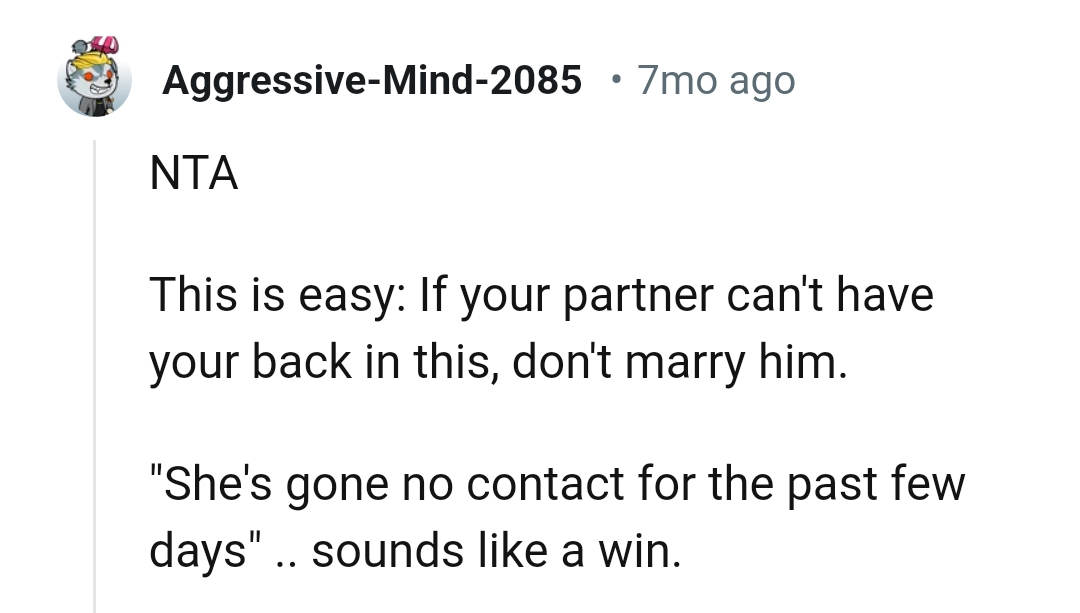 She's gone no contact for the past few days