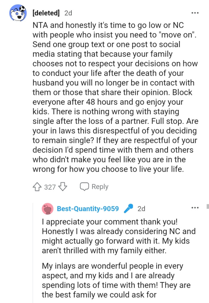 There's nothing wrong with staying single after the loss of a partner