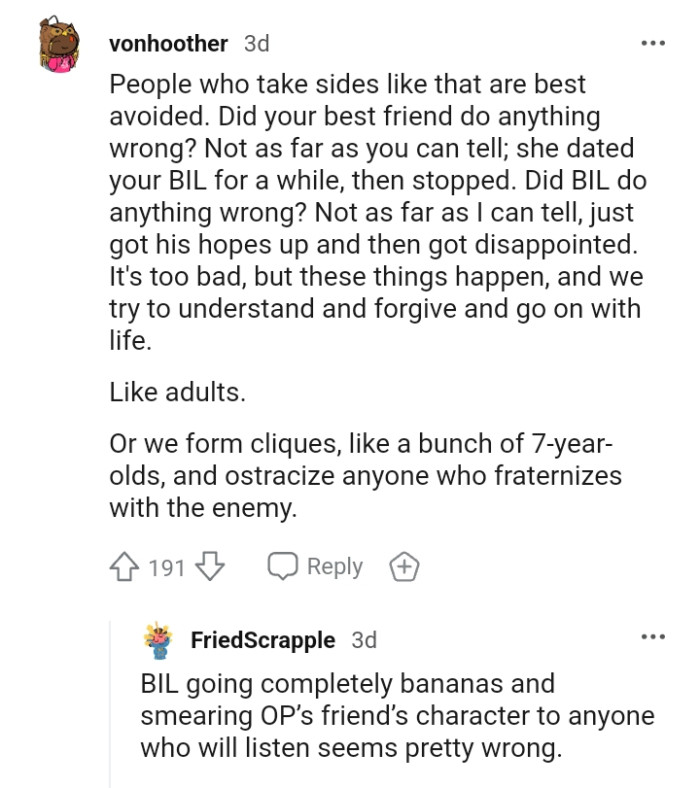 We try to understand and forgive and go on with life