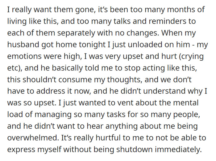 It’s supposed to be OP and her husband's home.