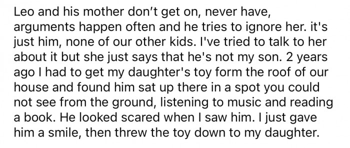 OP's stepson and his wife don't get along that well, and he's not expected to get involved entirely.