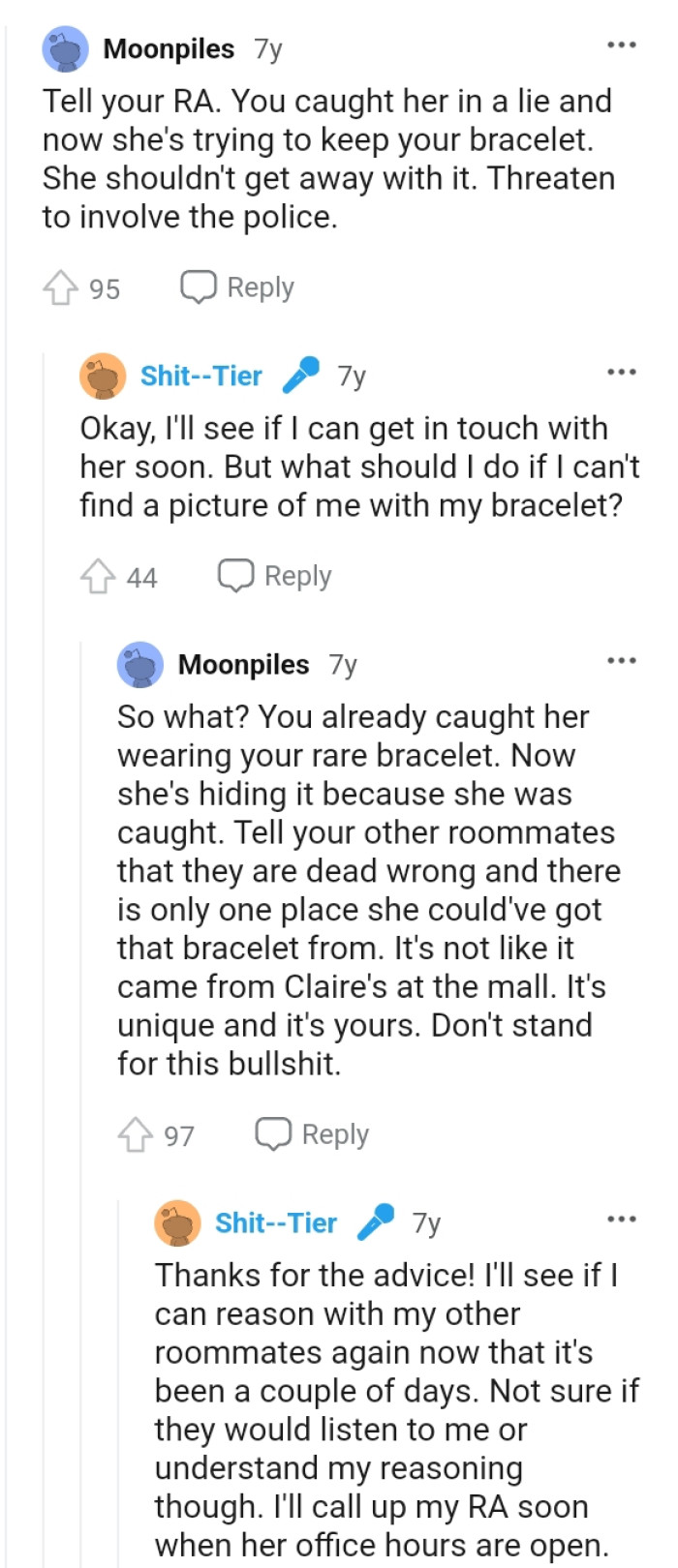 Threatening to involve the police