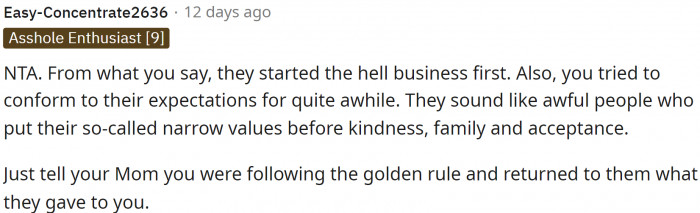 It honestly sucks how much he went through with his family, and they still didn't accept him after this.