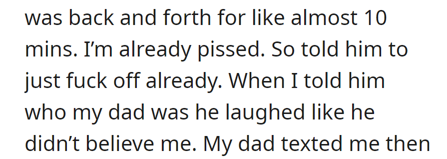 In a tense 10-minute exchange, OP tells the persistent person to 