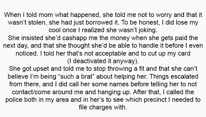 She told me not to worry