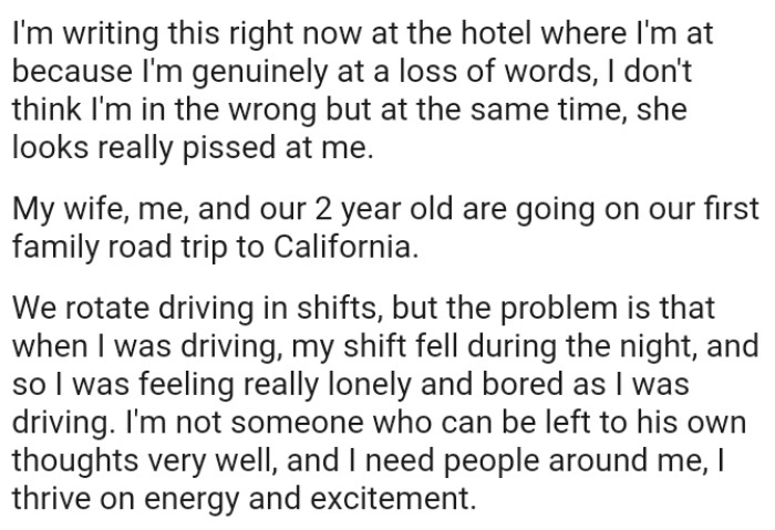 The OP, his wife, and their 2-year-old are going on their first family road trip to California