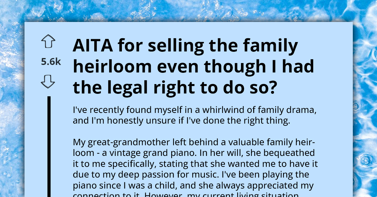 Redditor Shocks Entire Family By Selling Off Priceless Heirloom To Help Tackle Their Financial Crisis