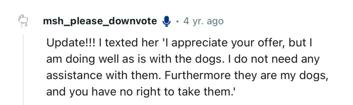 OP shared a little update on the matter