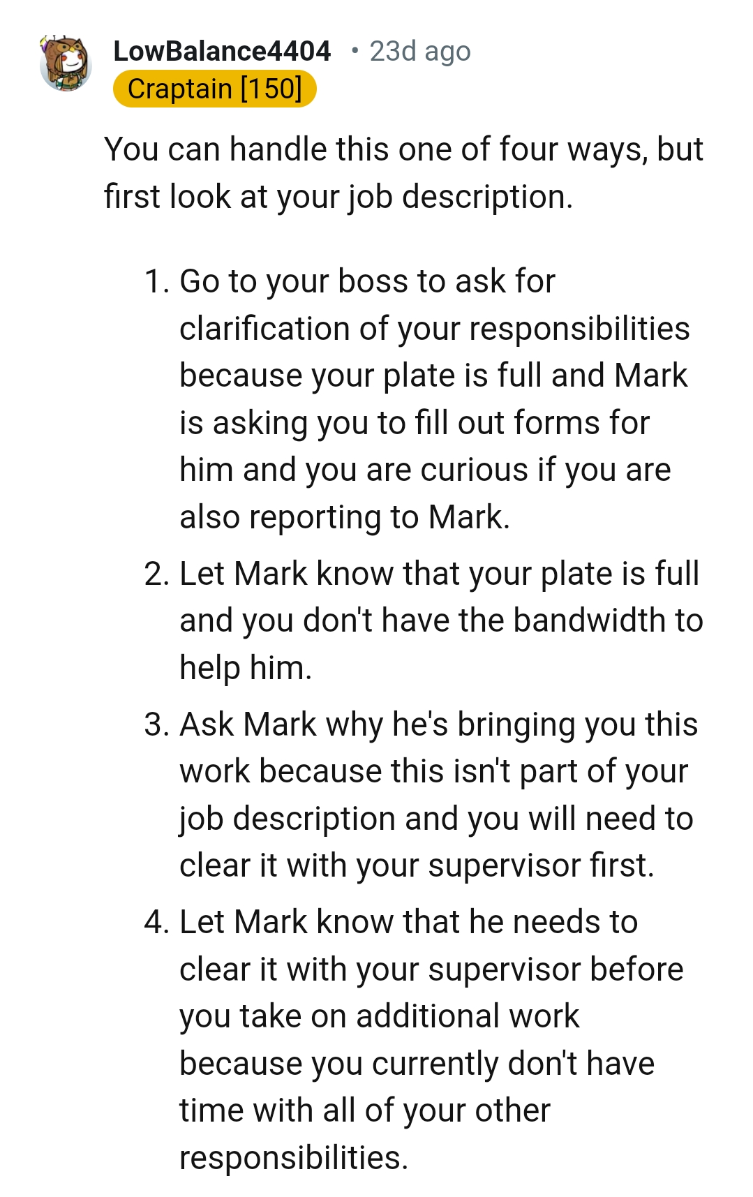 Four ways to handle it