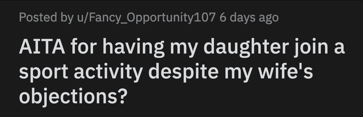 She got upset and reminded OP of her unpleasant gymnastics experience. She felt betrayed that OP signed their daughter up for classes without discussing it with her.