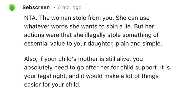 “NTA… she illegally took something of essential value to your daughter, plain and simple.”