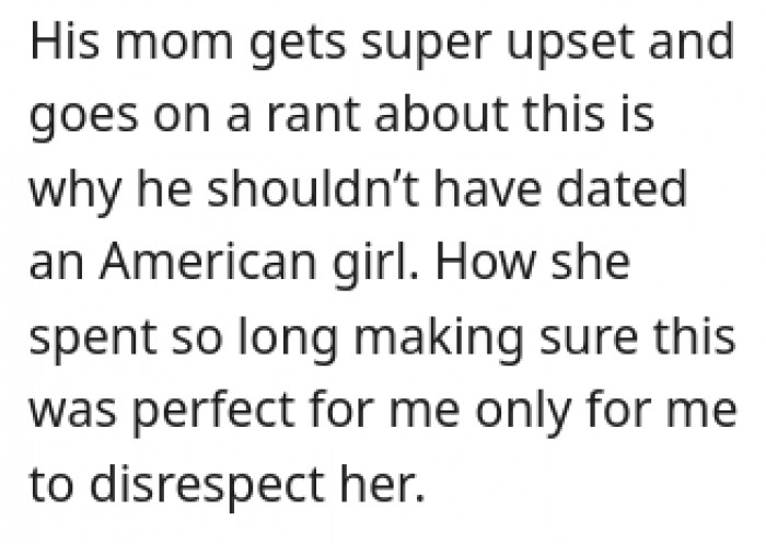 He shouldn't have dated an American girl