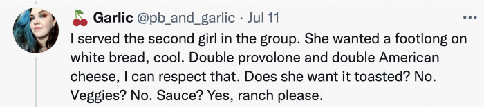 When it was time to serve one of the girls from the group who came in, things started off okay