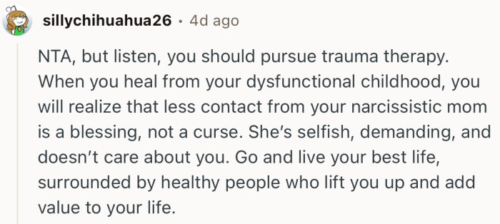“Go and live your best life, surrounded by healthy people who lift you up and add value to your life.”